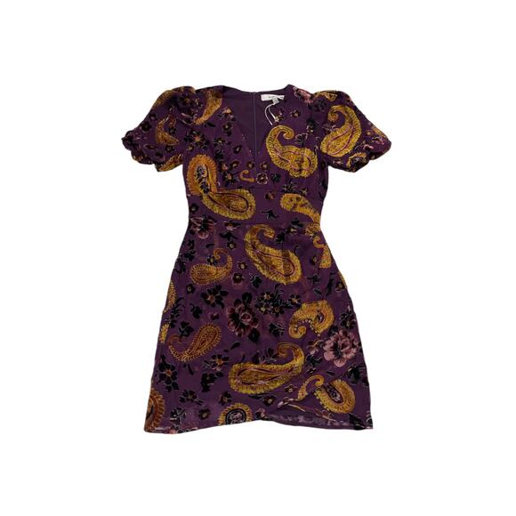 NWT Adelyn Rae Velvet Burnout Puff Sleeve Mini Dress Size XS Party Cocktail - Picture 3 of 11